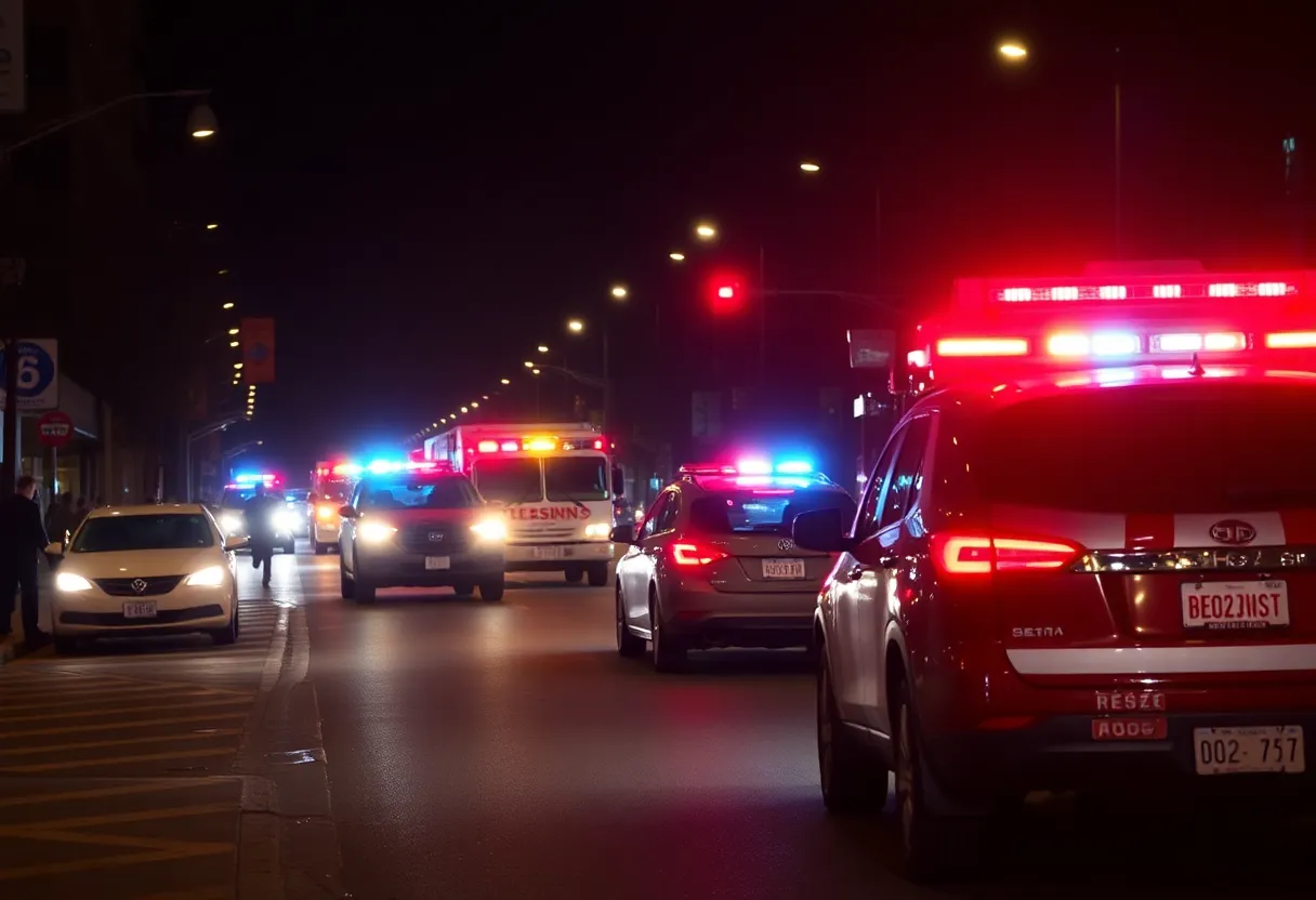 Emergency responders at the scene of a late-night crash in Nashville