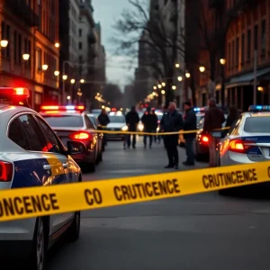 Police presence at a crime scene in Nashville