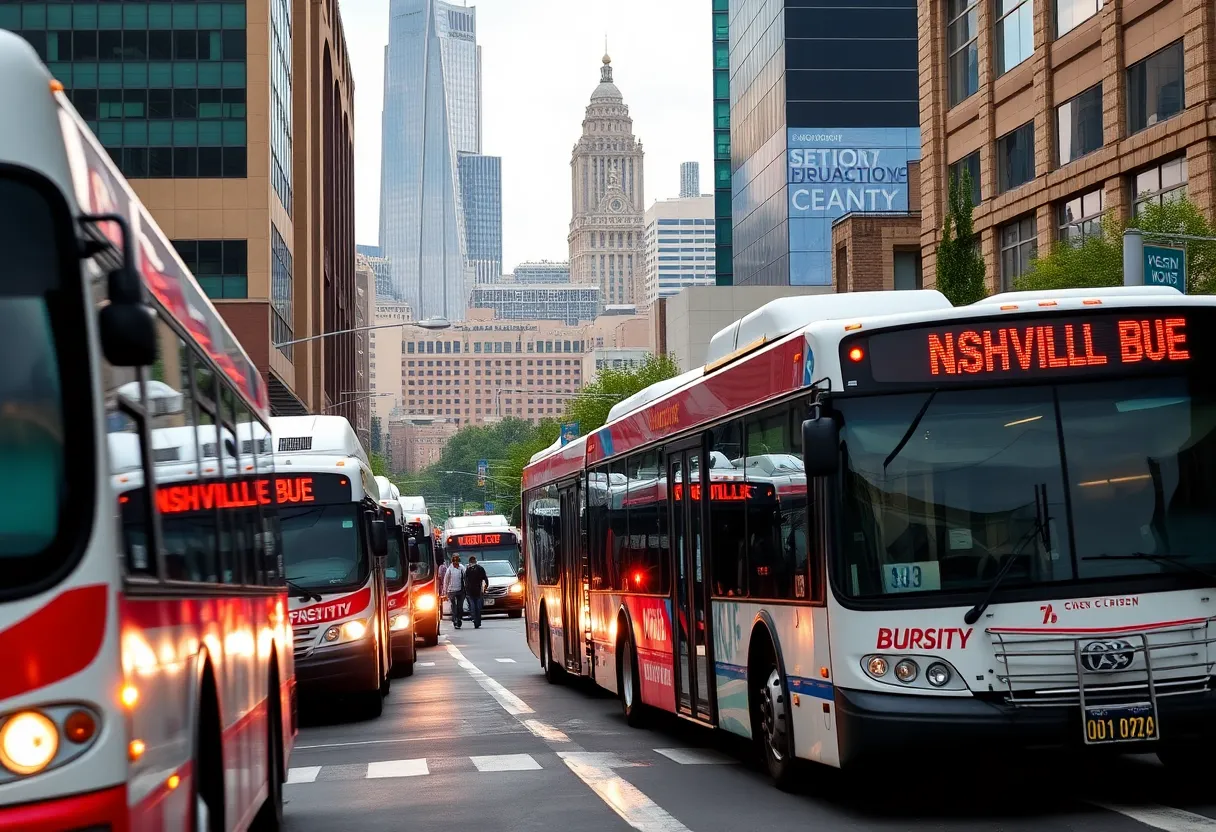 Buses on Nashville streets enhancing the public transit experience