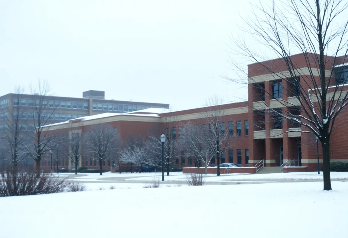 Snow-covered landscape in Nashville, Tennessee during winter storm