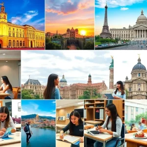 Students engaged in study abroad in diverse international settings