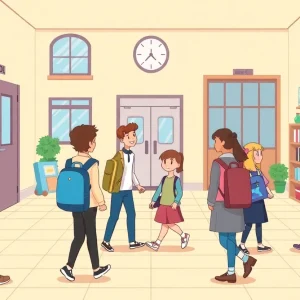 Students in a classroom exploring educational options