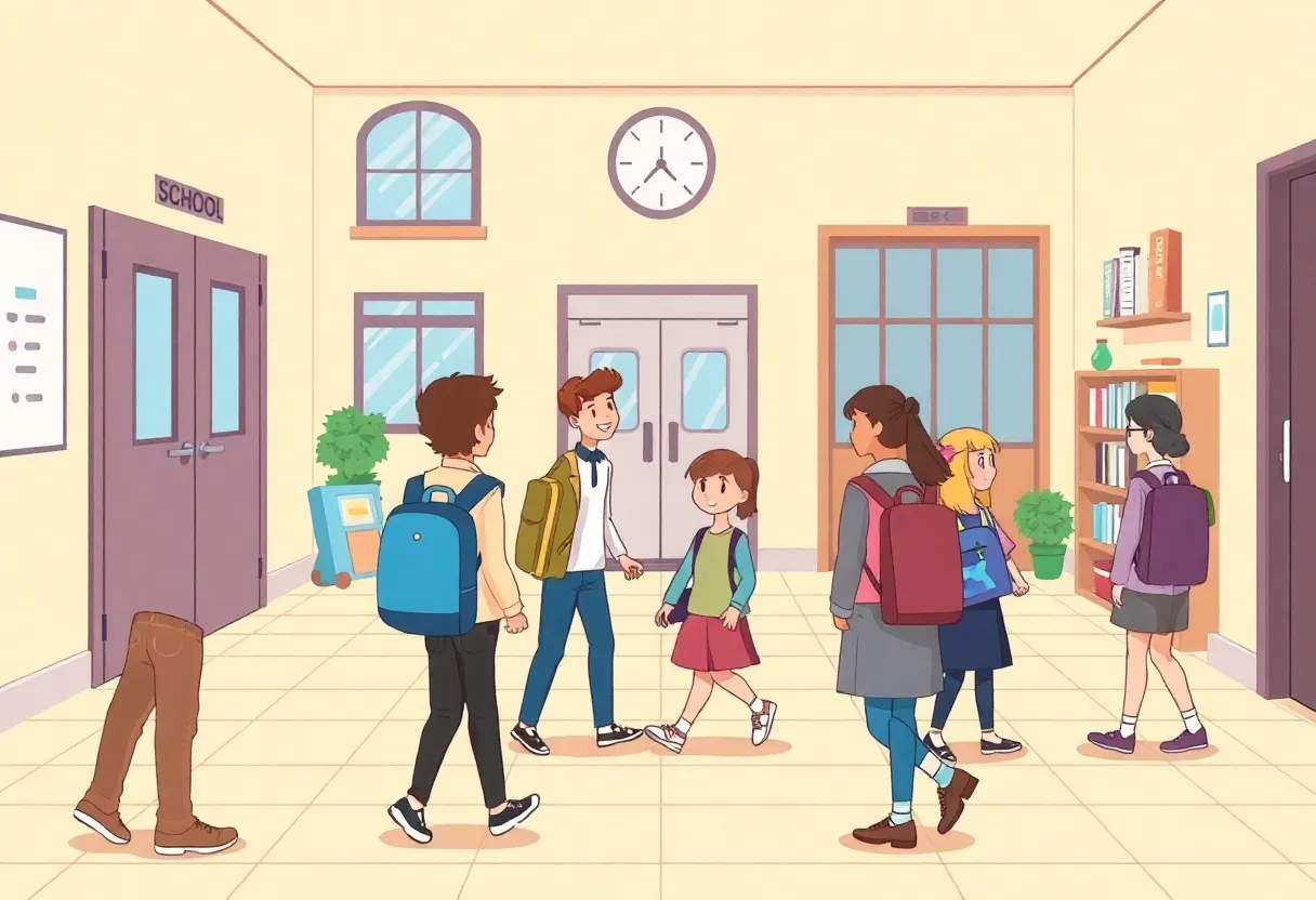 Students in a classroom exploring educational options