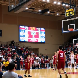 Vanderbilt Commodores and Auburn Tigers competing in college basketball match.