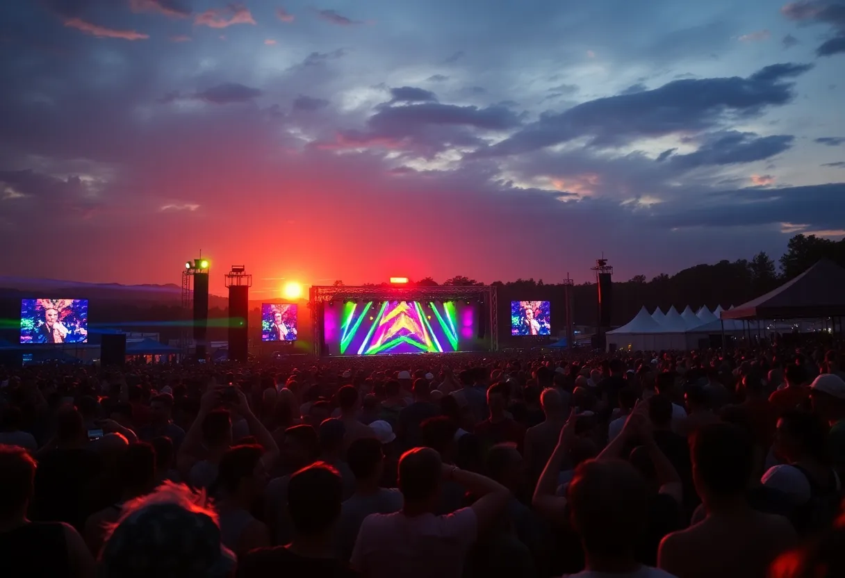 Vince Gill performing on stage during his summer tour.