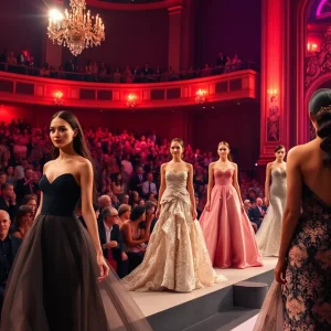 Models showcasing fashion designs at the Symphony Fashion Show in Nashville
