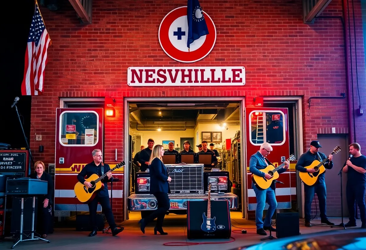 Firehouse scene in Nashville related to 9-1-1 TV series