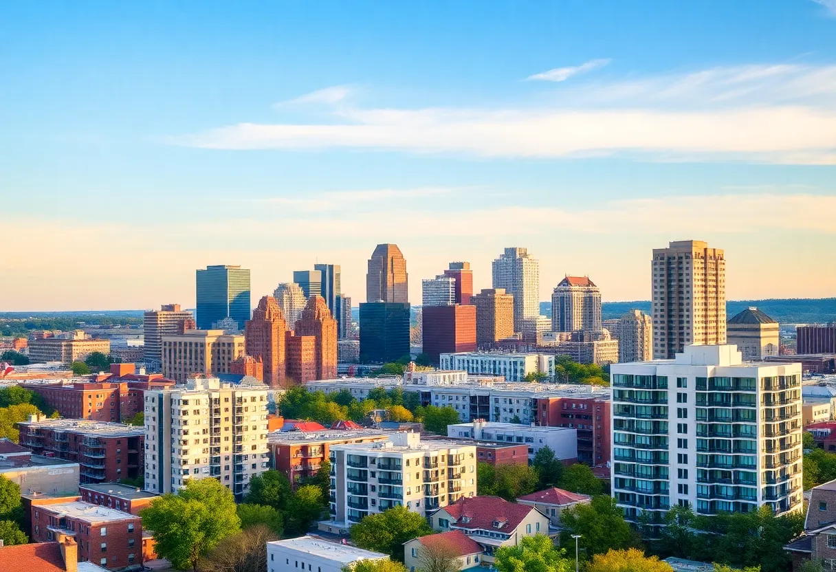 Skyline of Nashville showing a mix of affordable housing and luxury condos