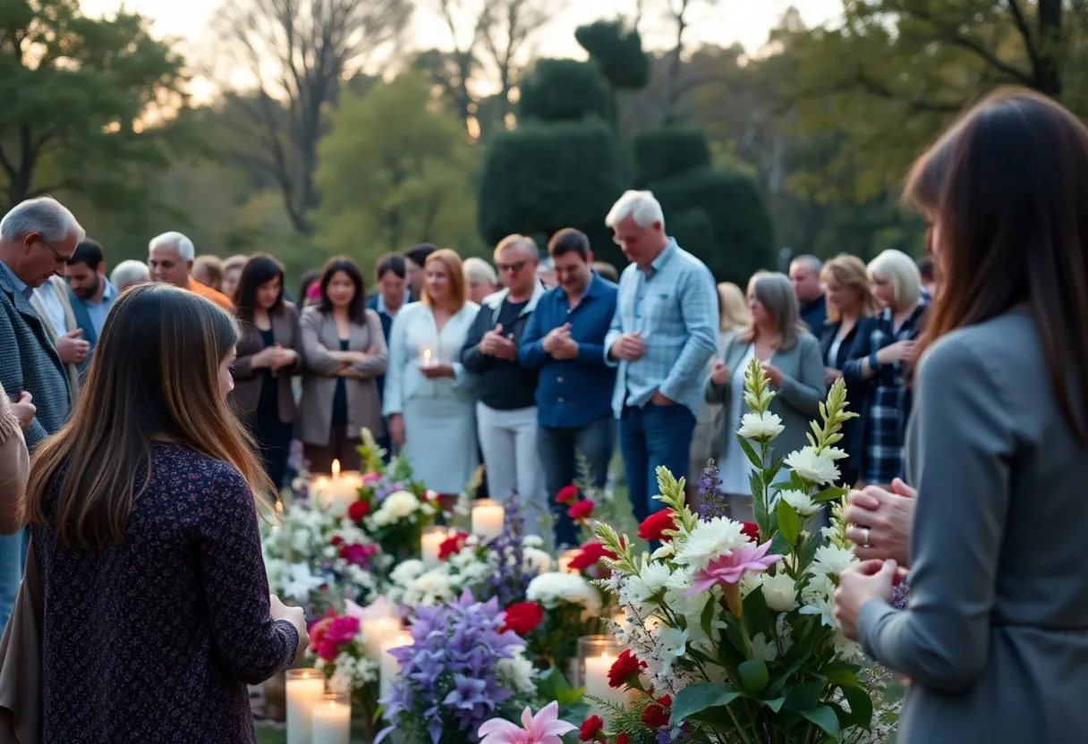 Gathering at Cane Ridge Park for a celebration of life.