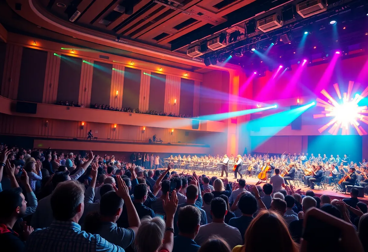 Concert scene at the Nashville Symphony with fans enjoying a musical event.