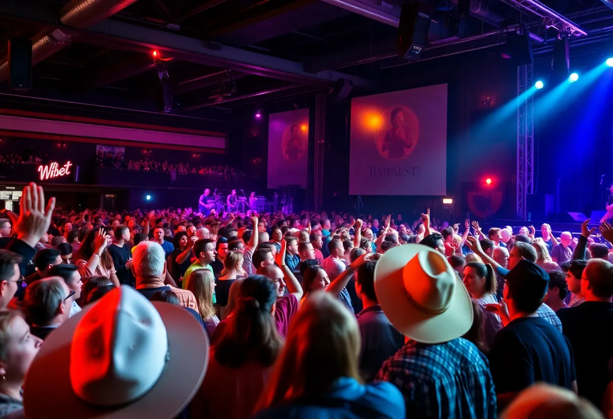 Crowd at a country music concert in Nashville