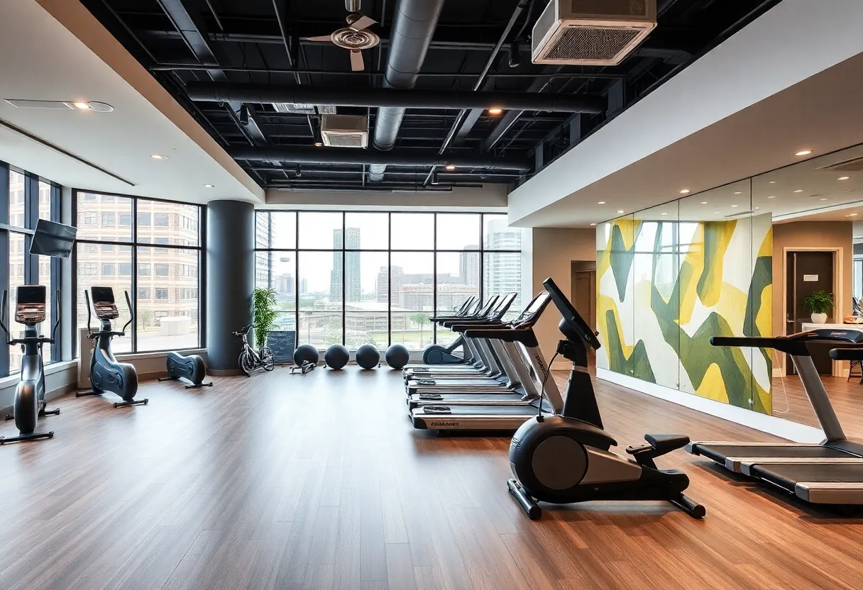 Luxury fitness club interior at Equinox Nashville