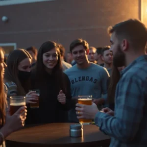 Students participating in a fraternity gathering with a focus on alcohol awareness and safety protocols.