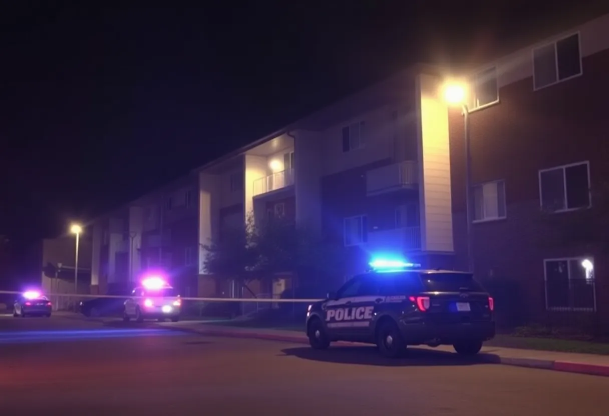 Police cars at an apartment complex in Nashville