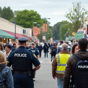 Police arrest scene in Nashville in a strip mall.