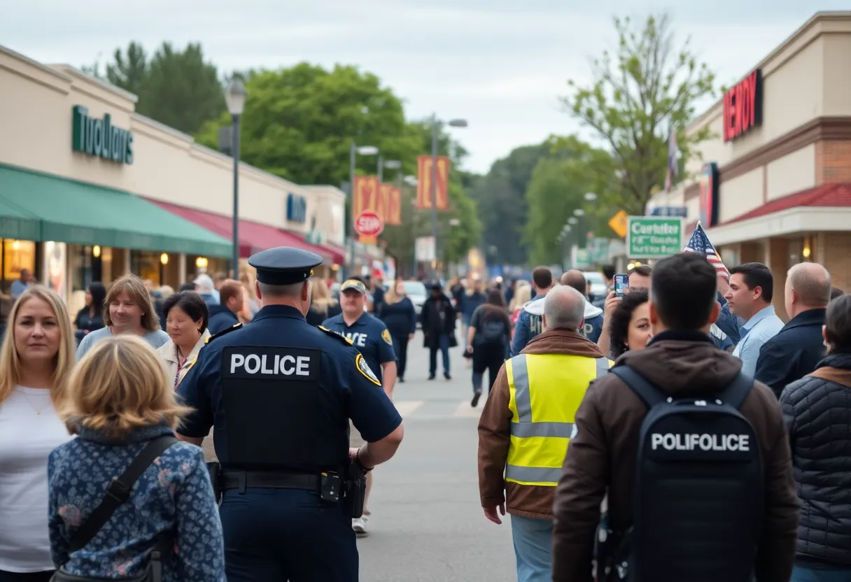 Police arrest scene in Nashville in a strip mall.