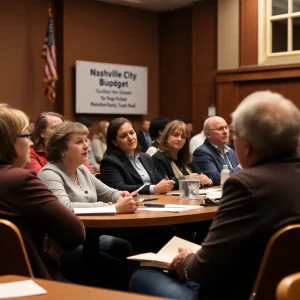 Community members participating in Nashville school budget input session