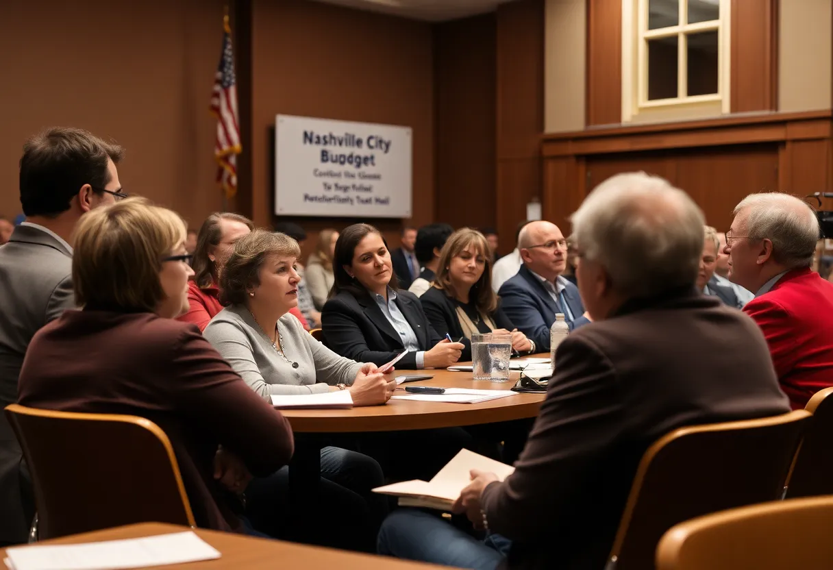 Community members participating in Nashville school budget input session