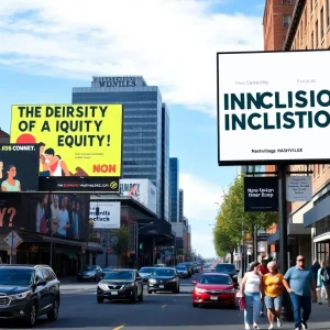 Billboards promoting discussions on Diversity, Equity, and Inclusion in Nashville.