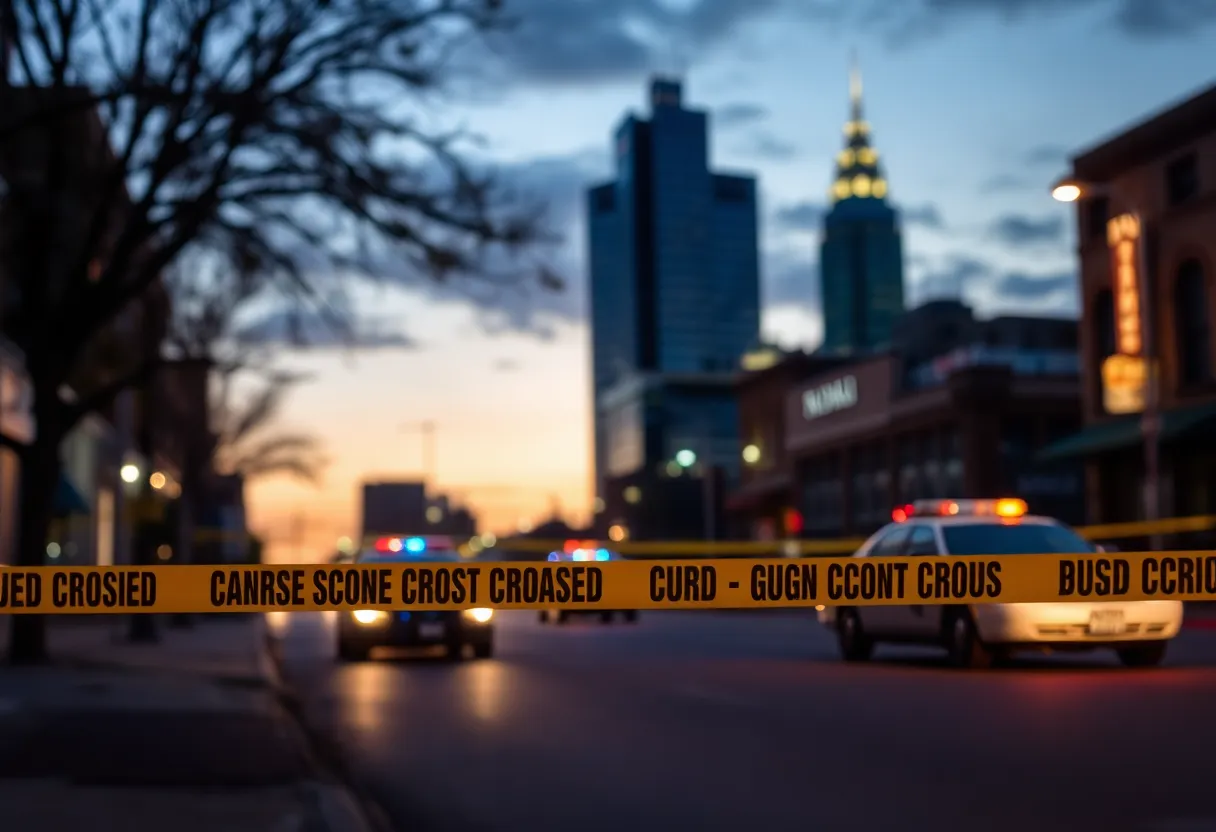 Police at scene of a drive-by shooting in Nashville