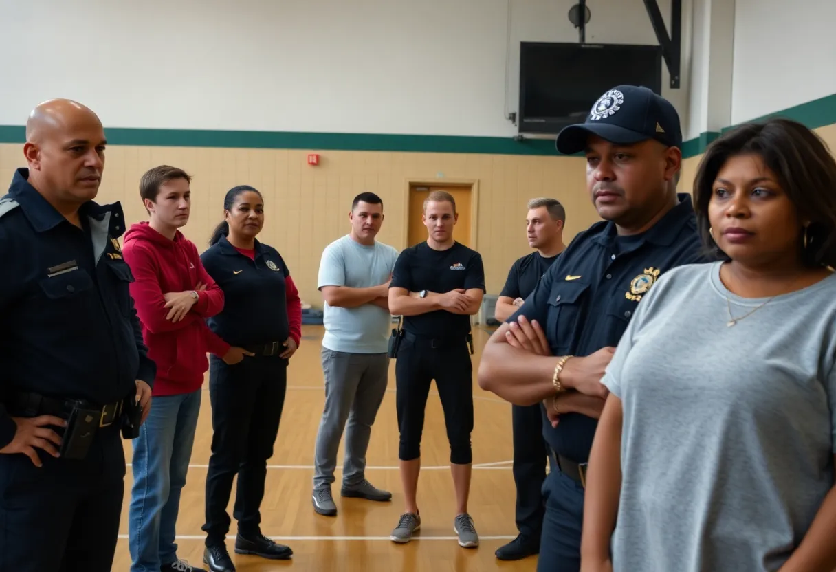 Concerned gym-goers and police at a Nashville gym