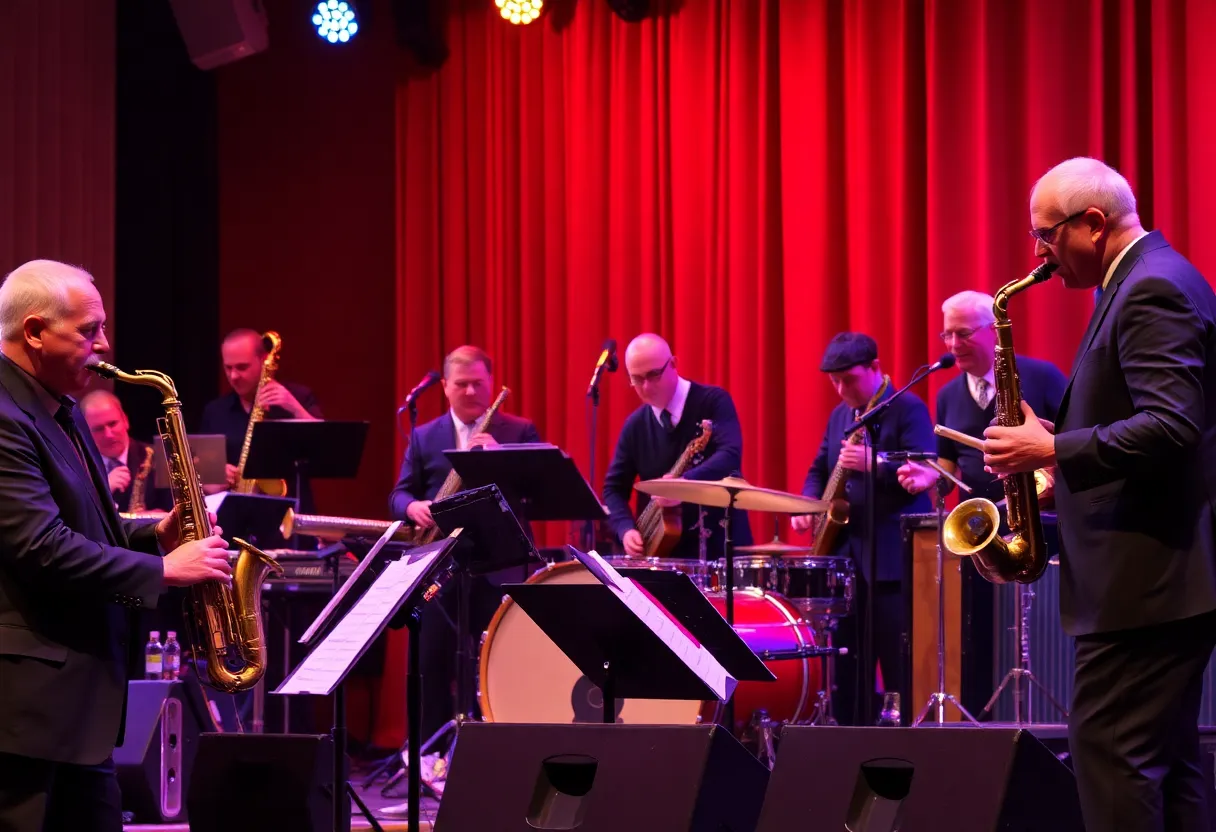 Live performance by the Ryan Middagh Orchestra showcasing musicians in a jazz venue.