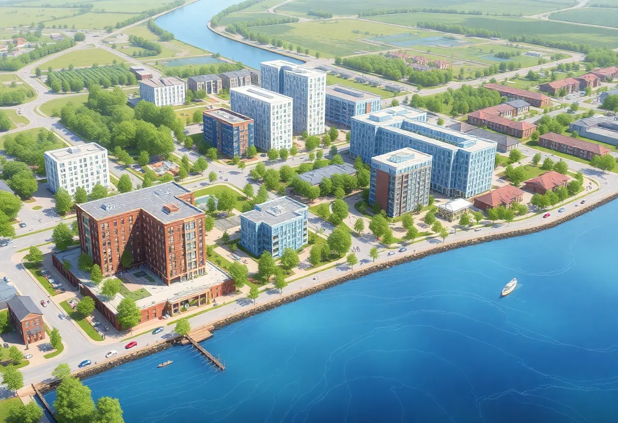 Illustration of mixed-use neighborhood development in Nashville