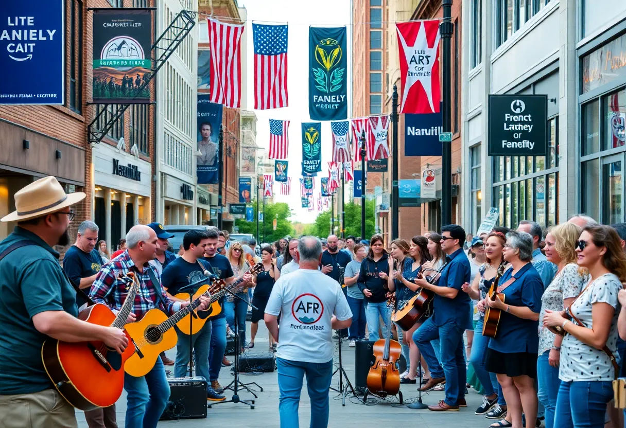 Crowd enjoying live music in Nashville