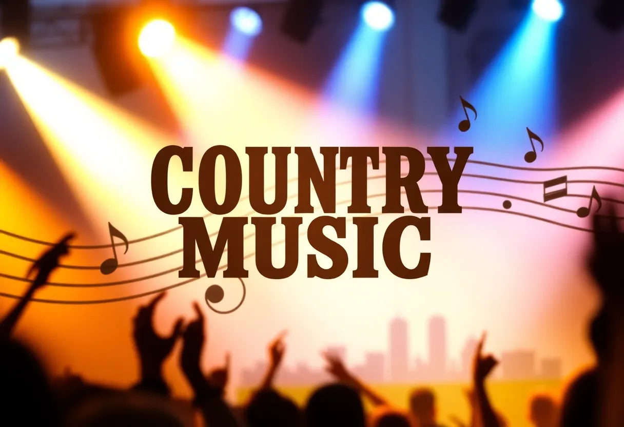 Abstract representation of a country music event in Nashville.