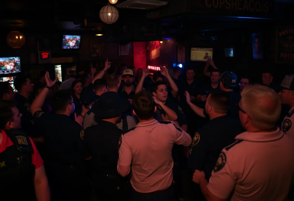 Police responding to a bar incident in Nashville's nightlife