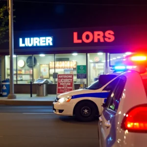 Nashville police car outside a liquor store