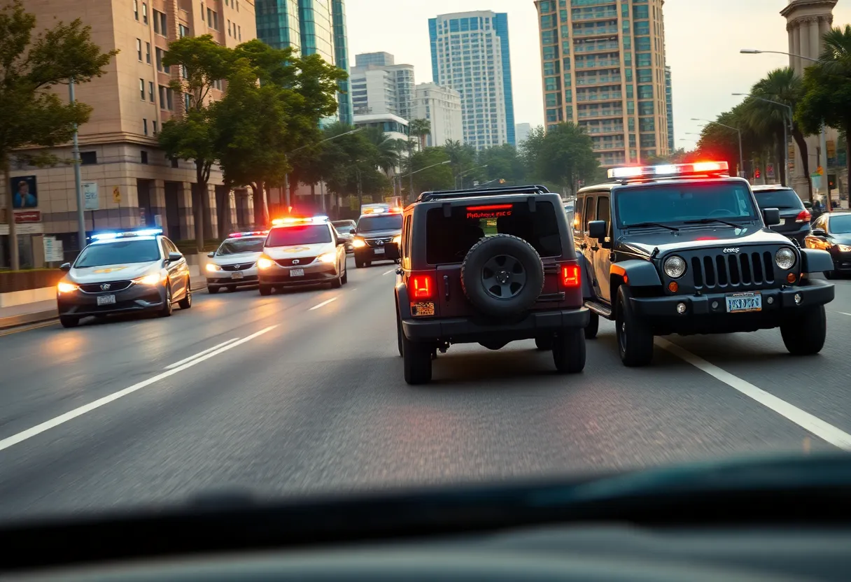 High-speed chase involving police and a stolen vehicle in Nashville