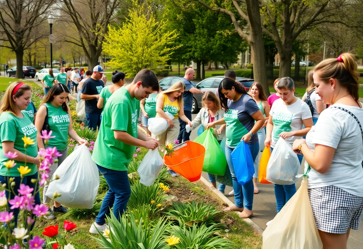 Volunteers participating in Nashville's spring clean up event