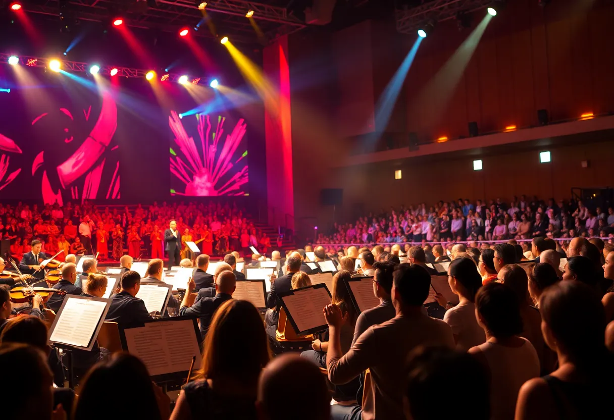 A lively performance by the Nashville Symphony in April 2025, featuring musicians and an engaged audience.