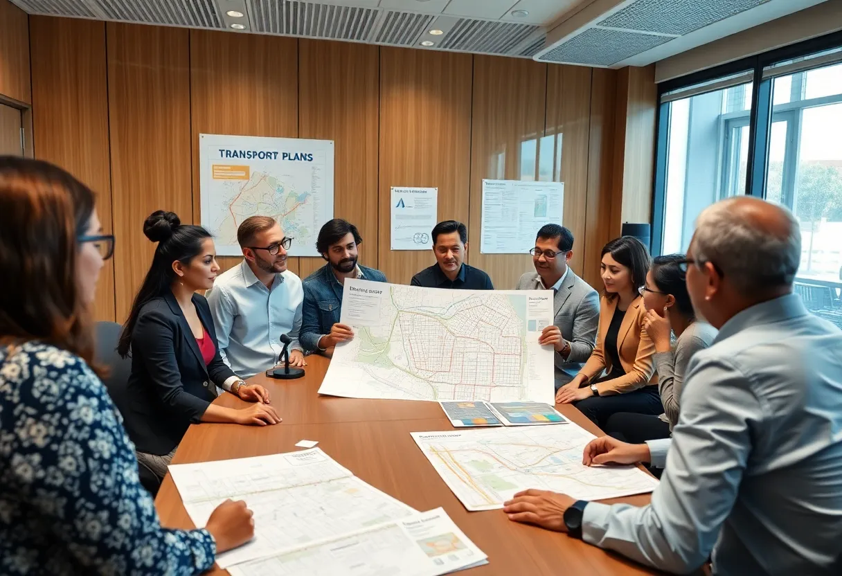 Diverse group discussing transportation plans in Nashville