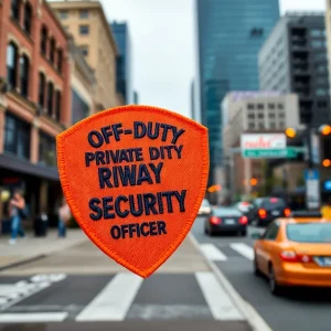 Bright orange patch for off-duty law enforcement officers in Nashville