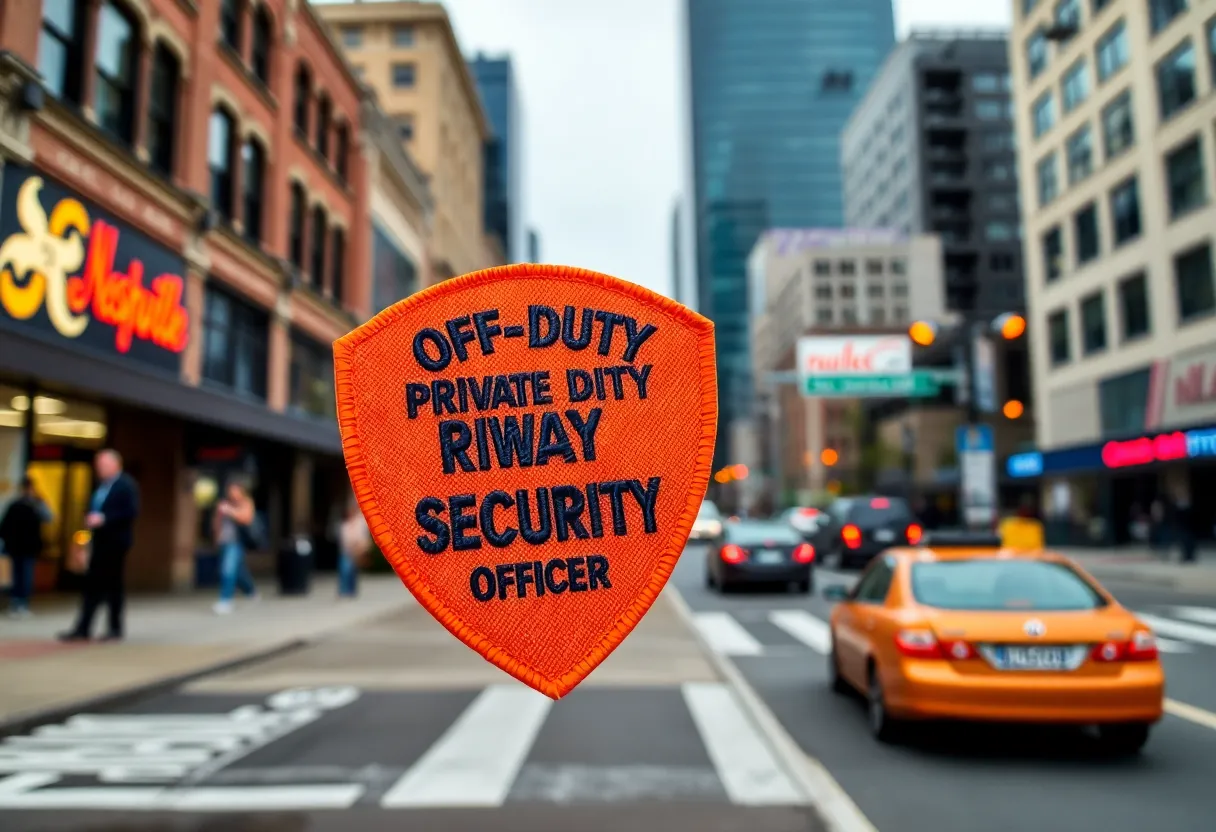 Bright orange patch for off-duty law enforcement officers in Nashville