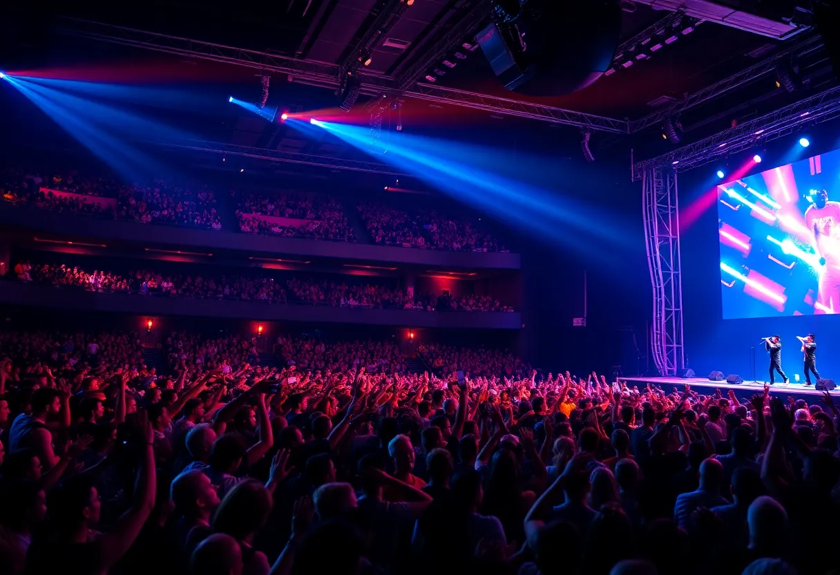 Audience enjoying Russell Dickerson's concert in Nashville