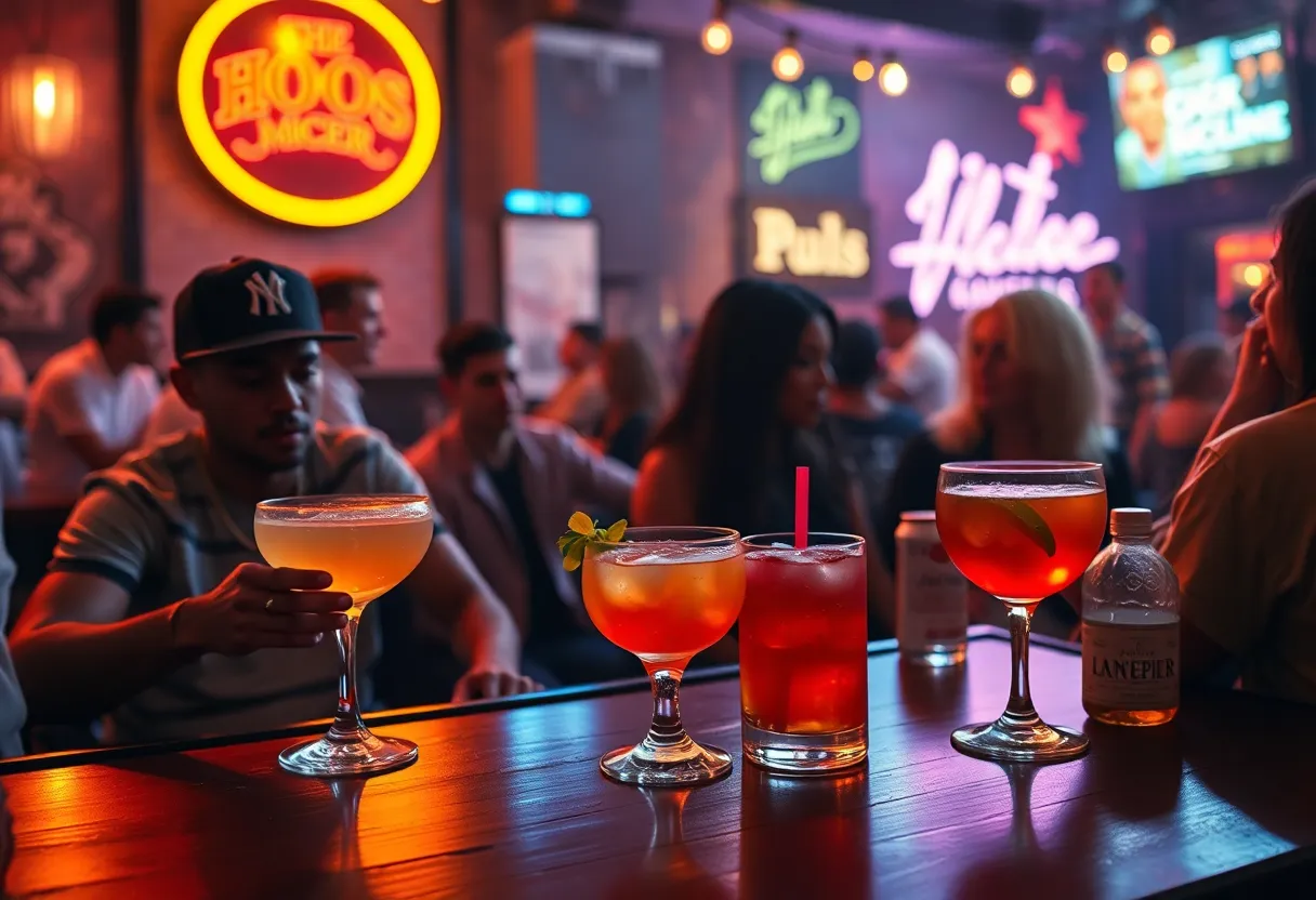 Vibrant nightlife at Still G.I.N. Lounge in Nashville featuring cocktails and music
