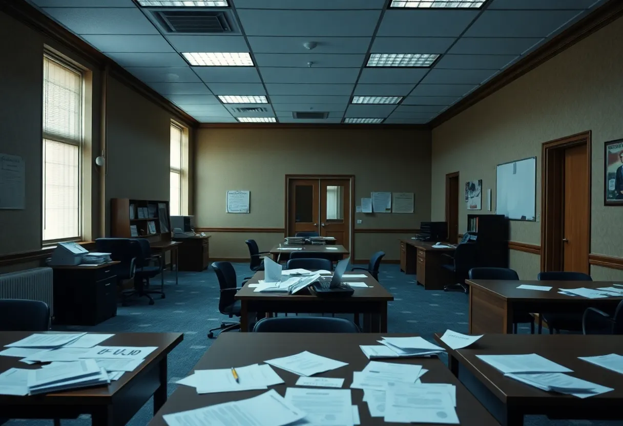 Empty office space at the U.S. Institute of Peace post-layoffs