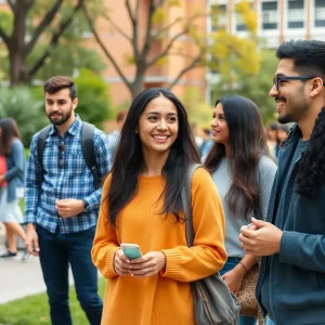 Students at Vanderbilt University engaging in a diverse campus setting.