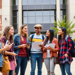 Students discussing housing options at Vanderbilt University