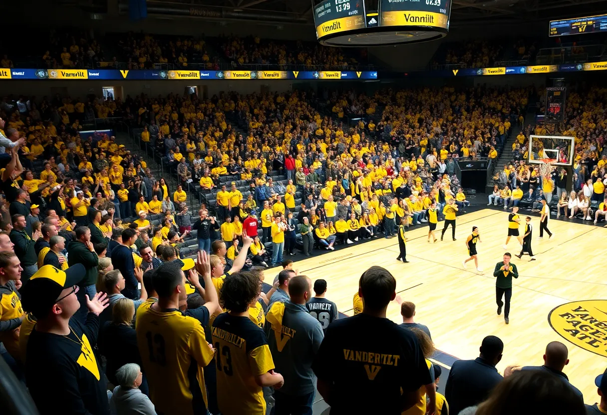 Fans cheering for Vanderbilt Women's Basketball during NCAA Tournament