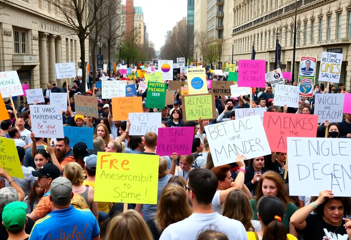 Thousands of activists rally during Hands Off protests in Southern California
