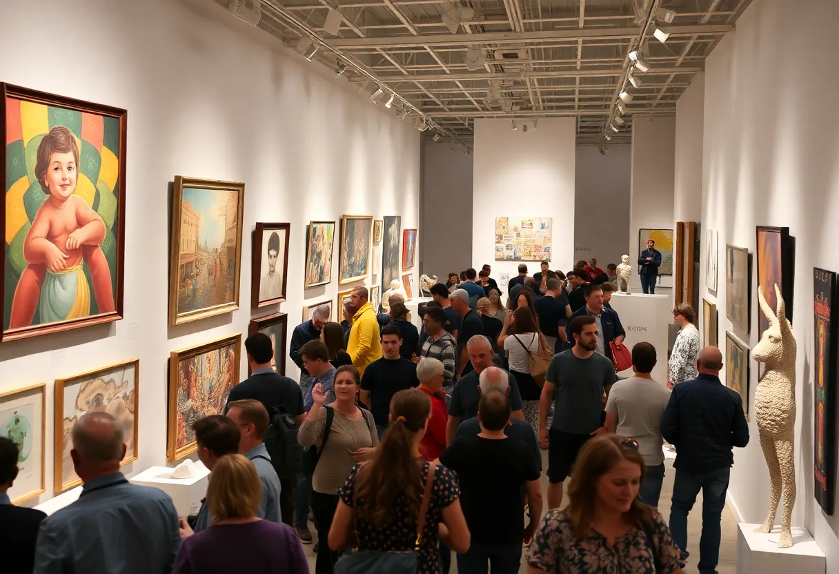 Art enthusiasts enjoying the art openings in Nashville