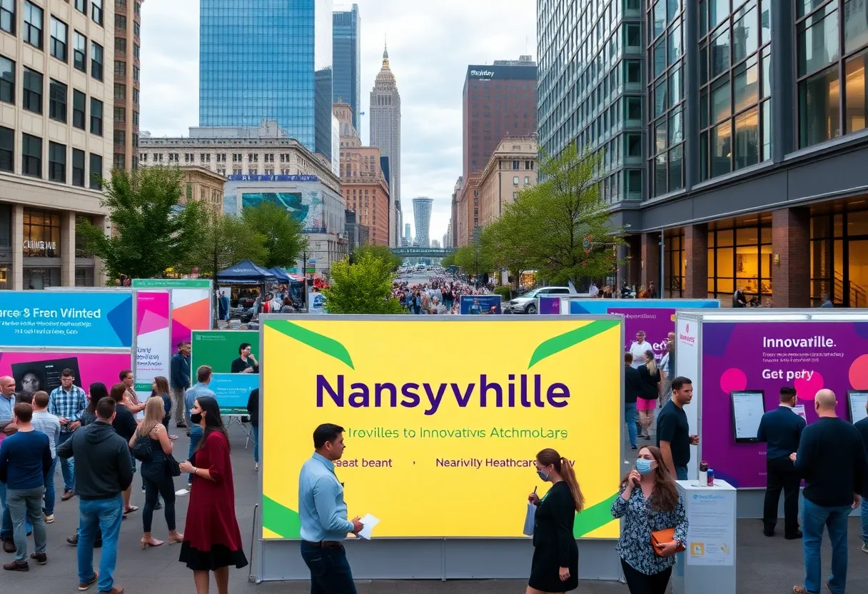 A collage of Nashville events in April 2025 including symposiums and expos.