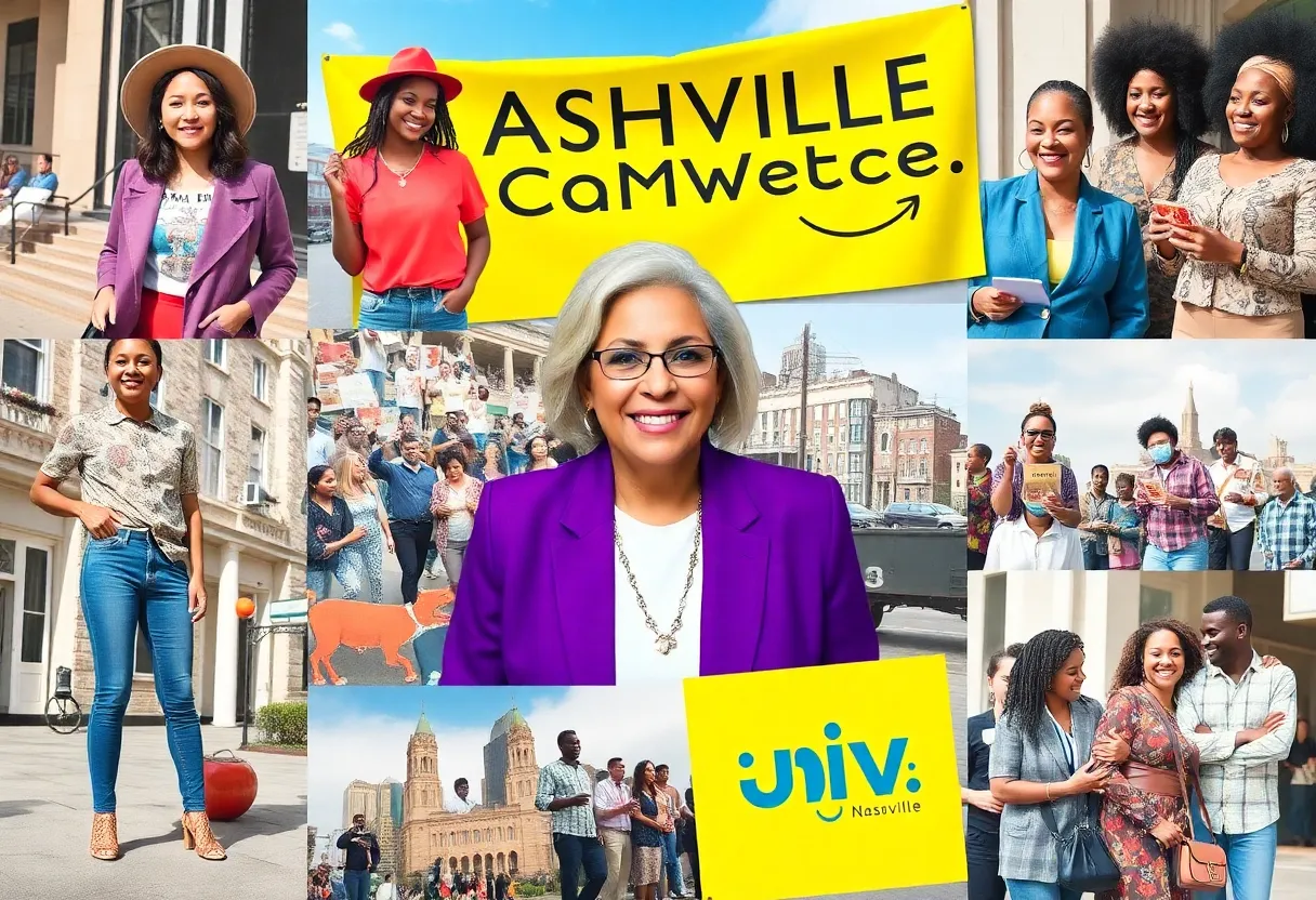 Collage of Nashville fashion, community, and culture elements