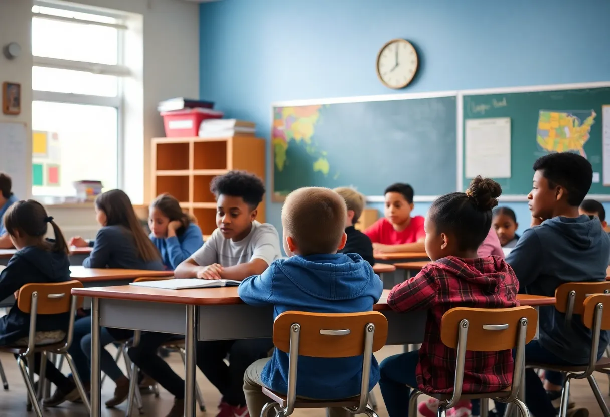 Diverse students in a Nashville public school classroom