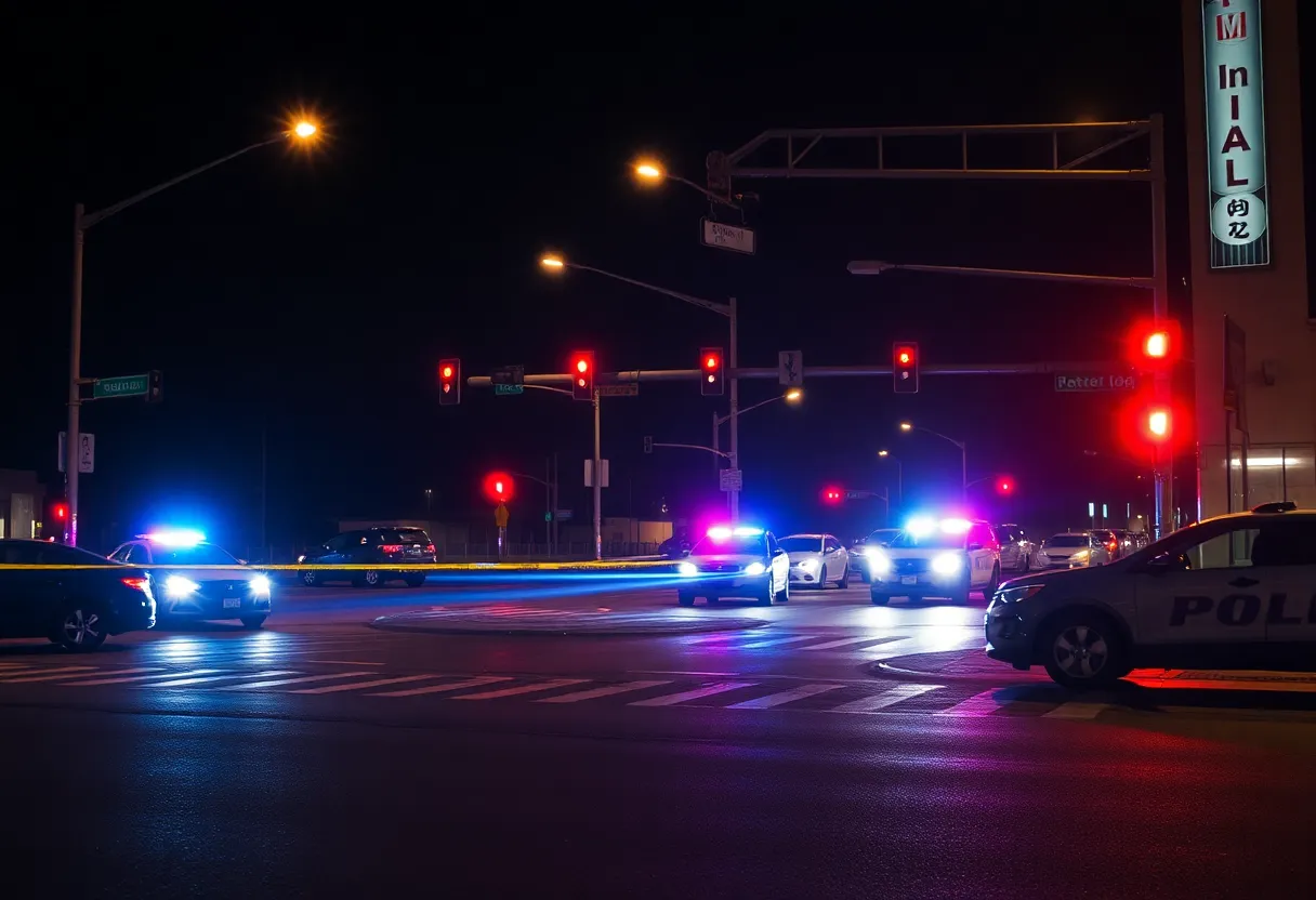 Emergency vehicles at a traffic accident scene in Nashville