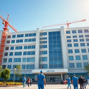 Construction at Vanderbilt University Medical Center illustrating ongoing development amidst budget cuts.